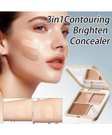 Multi Use Pot Concealer - 3 Shade Corrector Palettes Smooth Blendable Texture Lightweight Foundation Cream for Blemishes Redness | Concealer Palette for Face Tone Dark Circles Skin Coverage Beauty - Buy Online on GoSupps.com