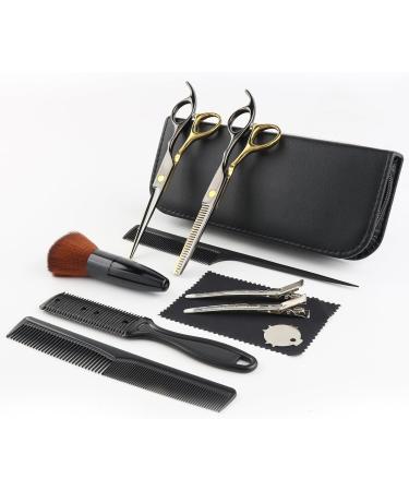 DUSCS Hair Cutting Scissors Set Professional Barber Hair Scissors Thinning Shears Hair Cutting Kit with Comb Cape Clips for Haircut Stylist Salon Home Men Women - Buy Online on GoSupps.com