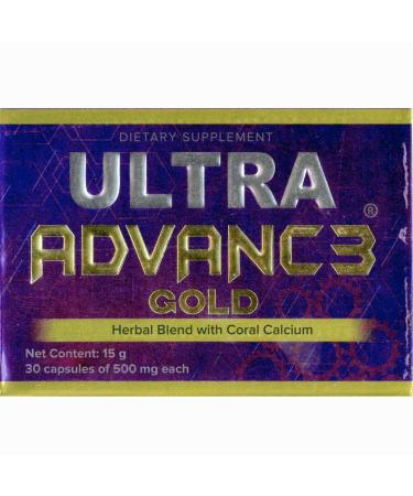 Ultra Advance 3 Gold: Ultimate Joint Support with Omega-3 Turmeric Glucosamine Chondroitin Formula. Vegan Non GMO 30 Caps
