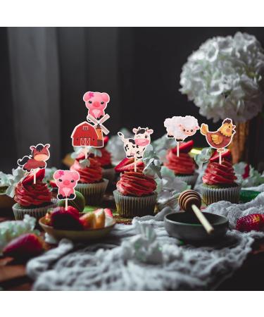 24 Farm Animal Cupcake Toppers - Barn Theme Birthday & Baby Shower Decorations - Buy Online on GoSupps.com
