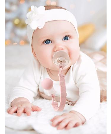 Silicone Pacifier Clip Set of 2 - BPA Free Teether Toys for Boys and Girls - Blush - Buy Online on GoSupps.com