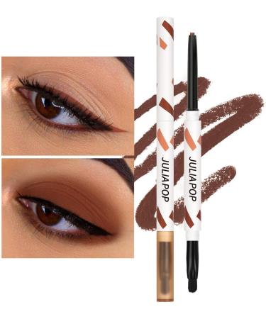 Eyeshadow Stick | Gel Texture Multicolors Makeup Eyeshadow with Brush Quick Drying Eye Liner Long Lasting Eye Pencil Makeup Supplies Rowces Coffee Brown - Buy Online on GoSupps.com
