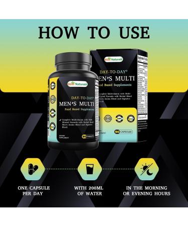 Best Naturals Day-to-Day Men's Multivitamin Food Based Supplement with Vitamin A L-Arginine L-Glutamine L-Lysine- 90 Tablets - Buy Online on GoSupps.com