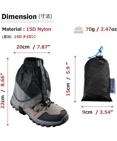 Buy Azarxis Hiking Waterproof Gaiters - Snow & Outdoor Climbing Gaiters for Men & Women - Durable Black Gaiters for All Weather Conditions - Buy Online on GoSupps.com