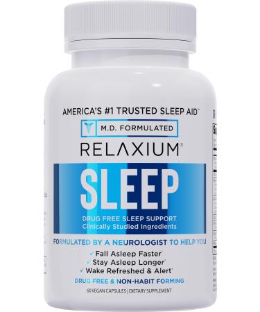 Relaxium Sleep Aid Professional Strength Formula for Adults | 5mg Melatonin Magnesium Glycinate Valerest & Ashwagandha | Non-Habit Forming Sleep Support | 60 Capsules 30-Day Supply