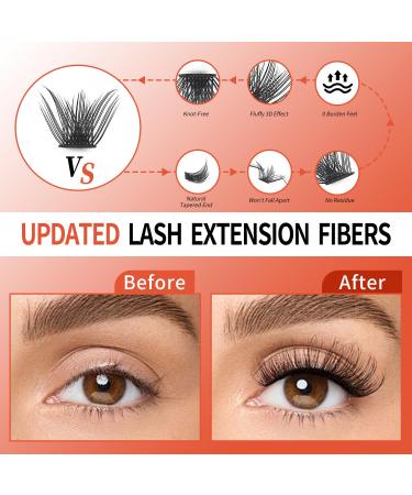 DIY Lash Extension W02 - 72 Clusters Mega Volume C D Curl Individual Eyelash Extensions for Home Use - 8-16mm MIX - Buy Online on GoSupps.com