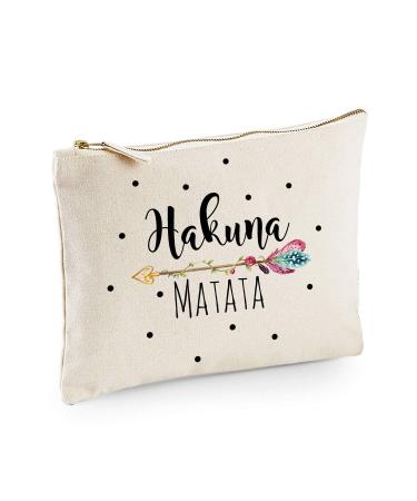 Ilka Parey Wandstoo-Welt Canvas Pouch Bag with saying Hakuna Matata & Arrow motif Points wash pocket County bag individually printed CL8