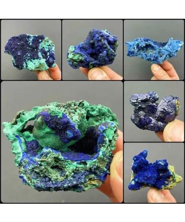 Natural Crystal Rough Natural Azurite Malachite Geode Quartz Crystal Geode Cluster Specimen Teaching Research Reiki Stone Collectible (Size : 4-6cm) - Buy Online on GoSupps.com