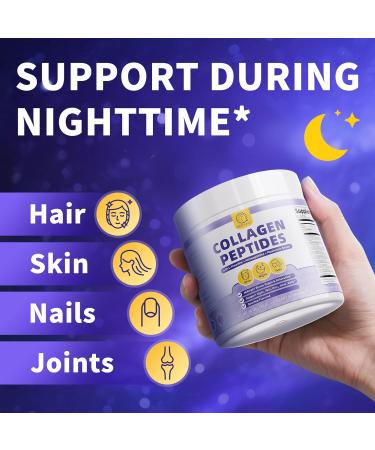 Collagen Peptides* Powder for Women, Night Repair, Support Skin, Hair, Nail, Marine Collagen Supplements with Hydrolyzed Type I, L-Theanine, Ashwagandha, Mushroom, Soursop Flavored, 180g/6oz 6.35 Ounce (Pack of 1) - Buy Online on GoSupps.com