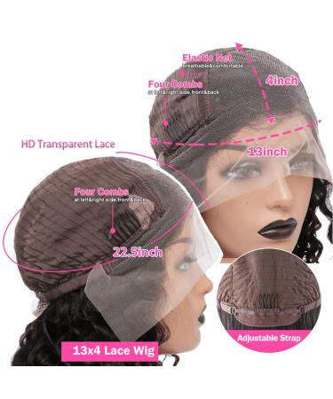 Lace Front Human Hair Wig 30 inch Deep Wave | HD Transparent 150% Density Wet Wavy Wig for Black Women - Buy Online on GoSupps.com