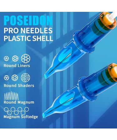 POSEIDON V3 Tattoo Cartridge Needles 30PCS Mixed Sizes 5RL, 7RL, 5RM, 7RM, 5M1, 7M1 - Disposable Steriled Safety Cartridges with Membrane - 30pcs #12 Standard - Buy Online on GoSupps.com