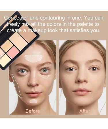 6-Color Correcting Concealer Palette with Brush - Makeup Cream Contour for Dark Circles, Redness, Acne - Contouring & Highlighting Foundation Palette - Buy Online on GoSupps.com
