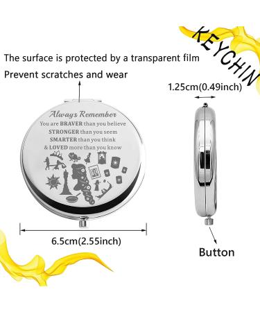 Rapunzel Pocket Mirror - Braver, Stronger, Smarter Compact Makeup Mirror for Women & Girls | Princess Tangled Fans Gift - Buy Online on GoSupps.com