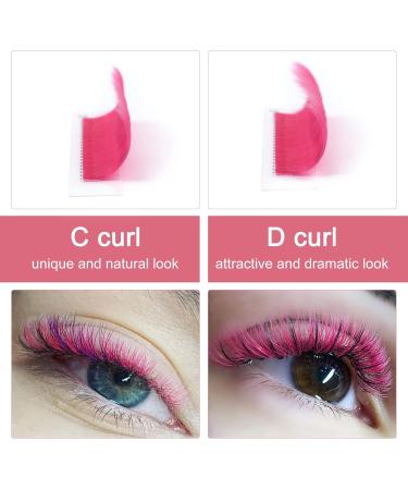 Buy Cris lashes Pink Self-Fan Eyelash Extensions | Ombr Pink 0.07 D Curl 13mm Colored Silk Lashes | International Shipping - Buy Online on GoSupps.com