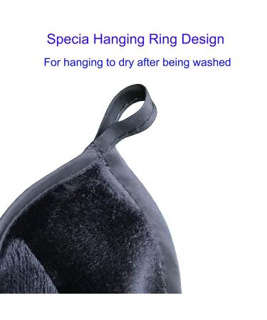 Reusable Microfiber Makeup Remover Cloth (10 Pack) - Gift Box Packaging, Black 5x5 Inch Pads for Women - Buy Online on GoSupps.com