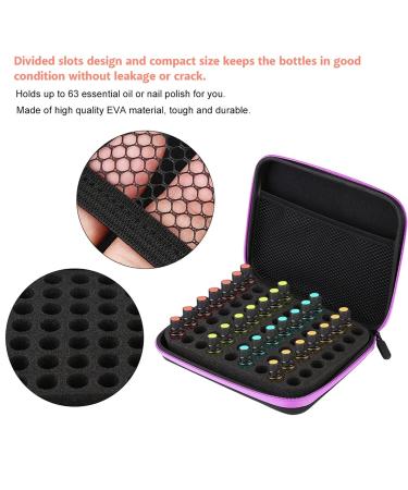 Qanyegn Essential Oils Storage Bag - 63 Compartment Purple Organizer for Oils & Accessories - Buy Online on GoSupps.com