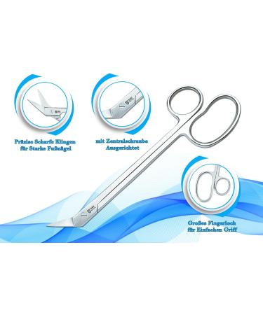 SMI Extra Long Foot Nail Scissors - Stainless Steel Pedicure Scissors for Thick Nails | 18 cm Footnail Scissors for Seniors - Buy Online on GoSupps.com