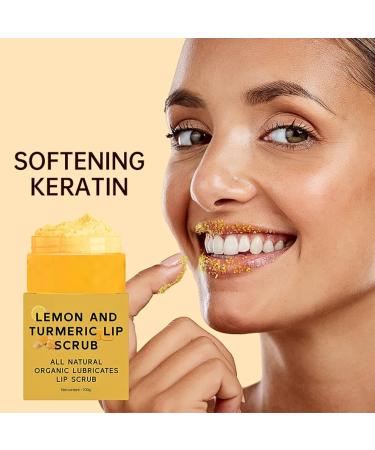 Turmeric Lip Scrub Exfoliator Vitamin C Lip Scrub Natural Lip Exfoliator Lip Care to Remove Dead Skin Lip Lightening for Dark Lips Lip Exfoliator Scrub Softening Diminishes Lip Lines 100g - Buy Online on GoSupps.com