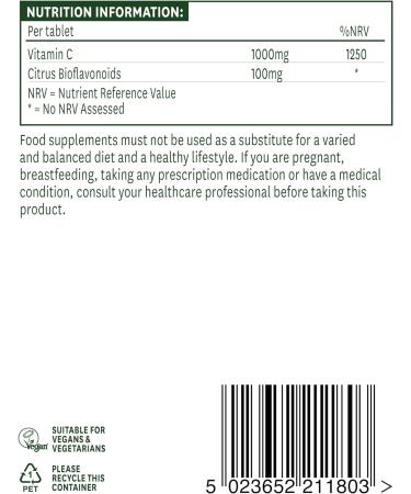 Natures Aid Vitamin C 1000mg Time Release Immune Support - 180 Tablets - Buy Online on GoSupps.com