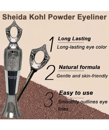 Sheida Powder Eyeliner Eyeliner Handmade 100% Natural Eyeliner Powder Eyeliner Arabic Waterline Intense Color Long-Wearing Smudge-Proof (Green) - Buy Online on GoSupps.com