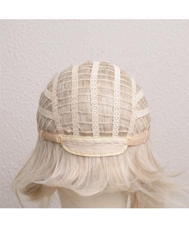 Platinum Blonde Bob Wig with Bangs - 12 Inch Heat Resistant Synthetic Wig for Daily & Party Wear - Buy Online on GoSupps.com