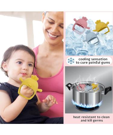 Chick Shape Baby Teething Toys | Food-Grade Silicone Teether for Soothing Pain Relief | Easy-to-Grip Baby Chew Toy (Dark Pink) - Buy Online on GoSupps.com