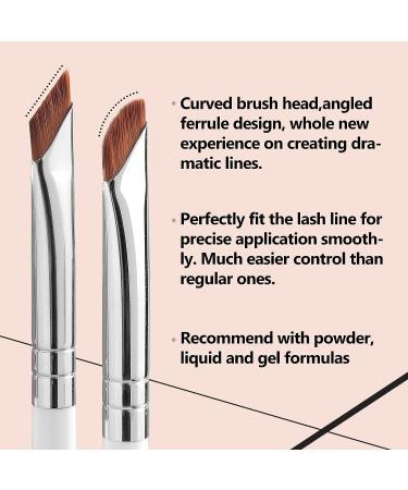 ALBEAUT Angled Eyeliner and Brow Brush - Fine Point Makeup Tool for Gel Liner and Brow Tint - White Flat Applicator Kit - Buy Online on GoSupps.com