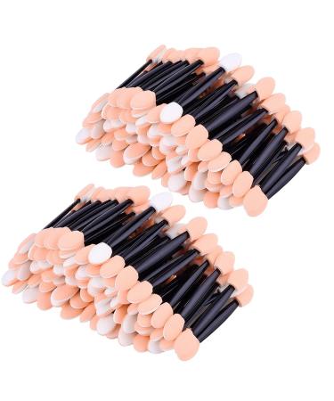 JZK 200 x Disposable Sponge Eyeshadow Brushes Double Ended for Girls and Women
