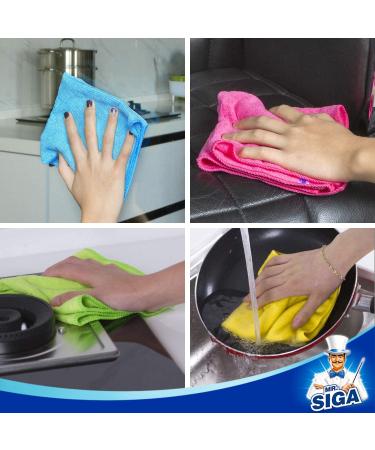 MR.SIGA Microfiber Cleaning Cloths - Pack of 12 (12.6x12.6) - Lint-Free & Ultra-Absorbent - Buy Online on GoSupps.com