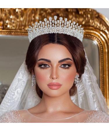 5A Cubic Zirconia Wedding Tiara Crown - Bride & Queen Hair Accessory - Buy Online on GoSupps.com