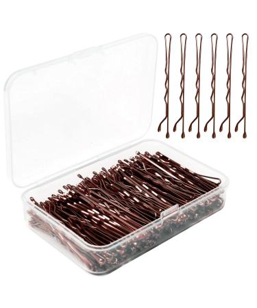 COEETR hairpins 150 pieces brown metal wave shape hair clips with storage box for women girls every hairstyle hairdresser requirement hair accessory
