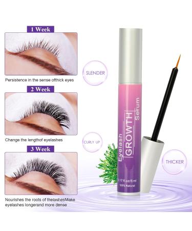 Premium Eyelash Growth Serum Eyebrow Growth Serum 18 Plant Extracts for Advanced Lashes Enhancer Longer - Buy Online on GoSupps.com