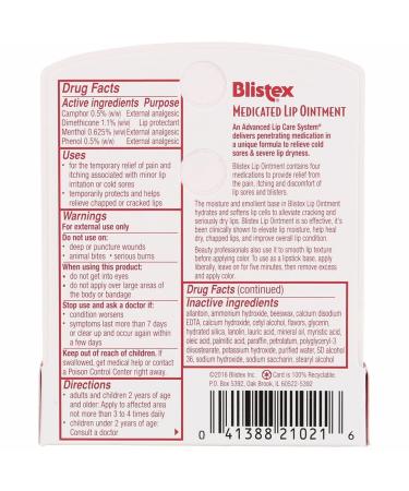 Blistex Lip Ointment 0.21oz - Soothing Relief for Chapped Lips | Shop Internationally - Buy Online on GoSupps.com