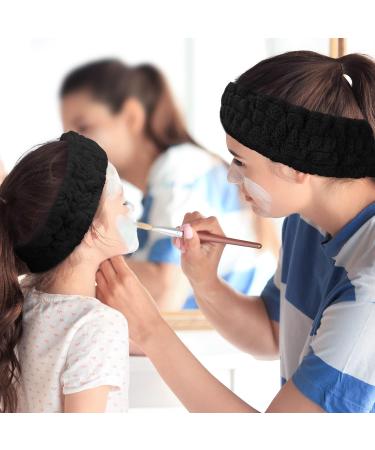 3-Piece Black Spa Face Headband Set for Makeup & Face Washing | Yoga Sport & Shower Elastic Hair Wrap for Women & Girls - Buy Online on GoSupps.com