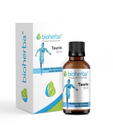 BIOHERBA TAURIN Tinktur - 140mg high -dose/daily portion - 50 ml drops - pure taurine - amino acid with vitamin B2 - supports vision & cardiovascular system eye -friendly PZN 18217970
