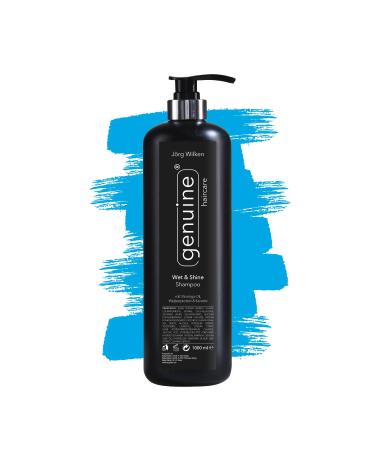 genuine haircare Intensive moisture shampoo with moringa oil wet & shine caring shampoo for dry damaged brittle hair real hair care 1000 ml 1 l 1er Pack