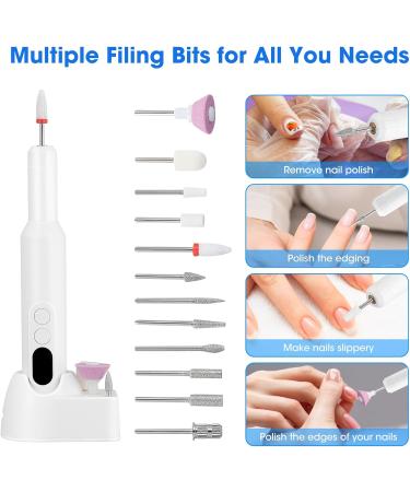 Cordless Nail Drill Electric Nail Files Kit with Dual Charge Ports 3 Speeds Professional Rechargeable Nail File Set Portable Electric Manicure and Pedicure Set for Shaping/Polishing/Removing Callus - Buy Online on GoSupps.com
