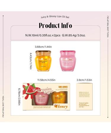 2PCS Honey Lip Oil Set Bee Balm Lip Balm Honey Pot Lip Treatment Clear Lip Oil Lip Moisturizer for Very Dry Lips Hydrating Lip Oil Gift Set Nourishing Lip Glow Oil Lip Repair Lip Care Products - Buy Online on GoSupps.com