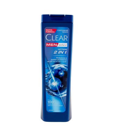 Clear Clear Action 2 in 1 shampoo anti-dandruff shampoo with niacinamide and active conditioning agents men's shampoo suitable for daily use up to 100% protection against