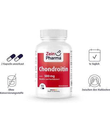 ZeinPharma Chondroitin Capsules 500 mg - Dietary Supplements for Joint Health (90 Pieces) - Additive-Free Biologically Tested - Buy Online on GoSupps.com