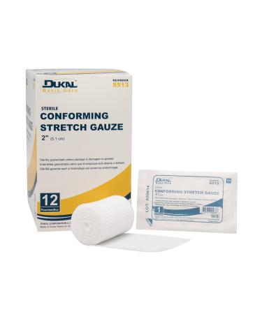 DUKAL 8513 Basic Care Conforming Stretch Gauze Bandage 2" Sterile