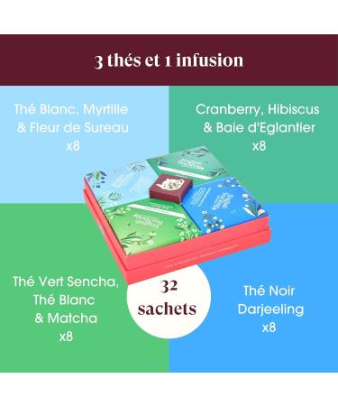 English Tea Shop - Organic teas and infusions set - Moments of love - 3 teas and 1 infusion in a gift box of 32 bags - Gift b - Buy Online on GoSupps.com