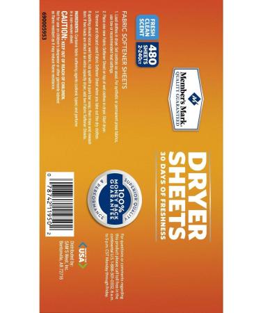 Shop Member's Mark Fabric Softener Sheets (480 ct.) - Premium Quality & International Shipping - Buy Online on GoSupps.com