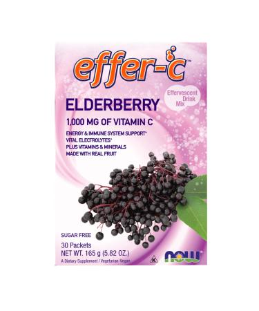 Now Foods Effer-C Effervescent Drink Mix Elderberry 30 Packets 5.82 oz (165g)