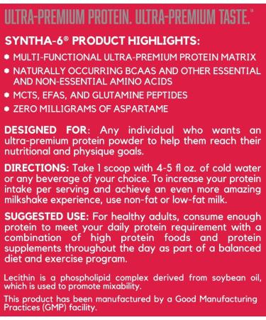 BSN Syntha-6 Ultra Premium Strawberry Milkshake Protein Powder 2.91 lbs | Best Muscle Recovery - Buy Online on GoSupps.com