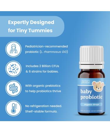 USDA Organic Baby Probiotic Drops for Infants | Colic Reflux Gas & Constipation Relief | Digestive & Immune Support for Newborns (0-24 Months - Buy Online on GoSupps.com