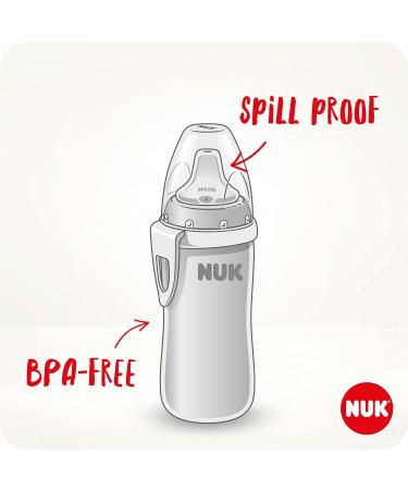NUK Active Cup Toddler's Drinking Bottle 12+ Months Stainless Steel 215ml Blue - Leak-Proof Anti-Colic BPA-Free - Buy Online on GoSupps.com