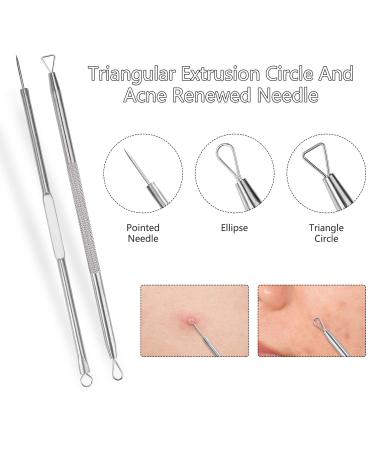 Blackhead Remover Set - 6 Pcs Comedone Squeezer & Acne Pimple Blemish Extractor Tools for Clear Skin - Buy Online on GoSupps.com