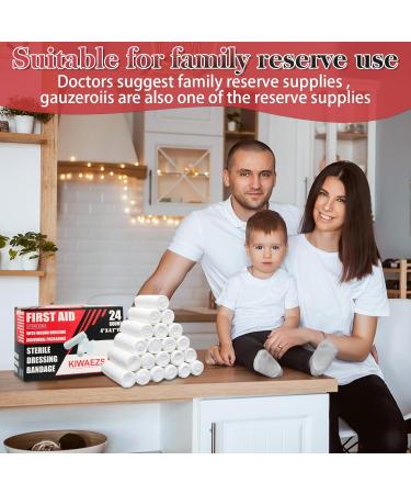 24 Pack Sterile Gauze Rolls Bandages - 4in x 4.1 yd Latex-Free Elastic Bandage for Professional Wound Care | Medical & First Aid Supplies - Buy Online on GoSupps.com