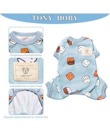 Tony Hoby Dog Librap - Adorable 4-Leg Dog Overall with Cupcake Design for Small to Medium Dogs - Comfortable Relax Suit in Blue - Buy Online on GoSupps.com